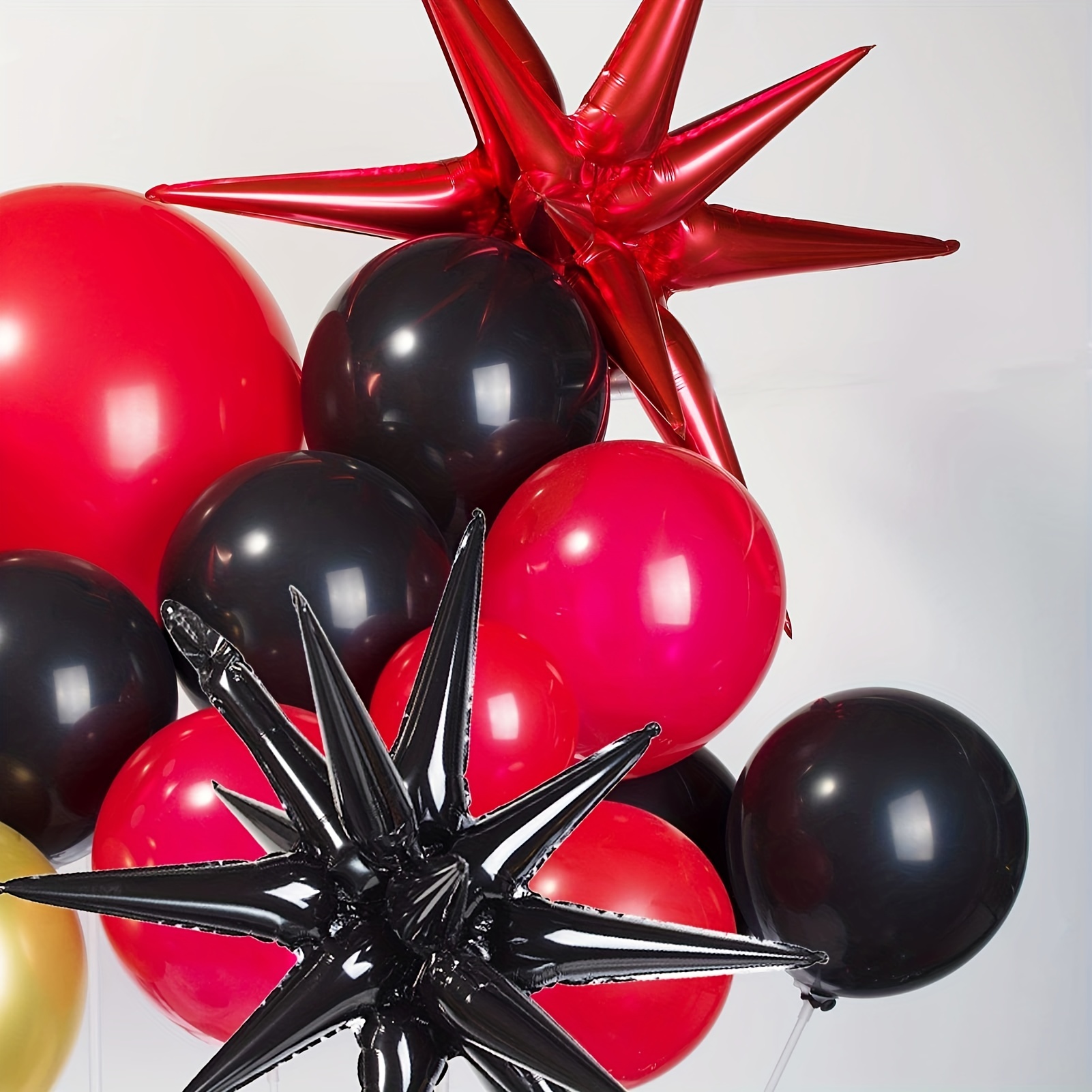 Black, Red And Golden Balloon Decoration Ideas, For Birthday Party Or  Special Occasions