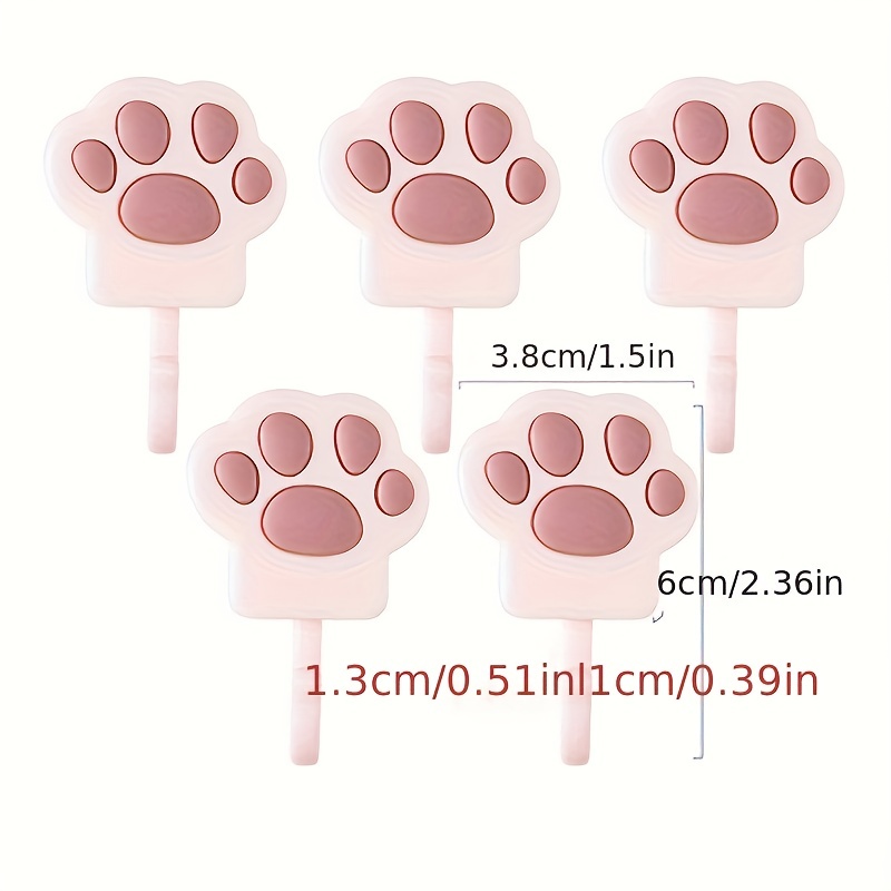 Cartoon Cat Paw Wall Hook Plastic Wall Mounted Key Holder - Temu