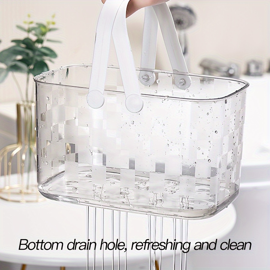 Bathroom Shower Hanging Basket with Drain Hole Kitchen Plastic Sundries Storage  Basket Bedroom Snack Cosmetics Storage