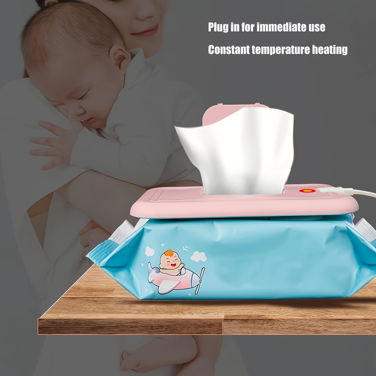 Calentador USB de toallitas húmedas para bebés, dispensador de toallitas  húmedas para bebés, calentador de toallitas portátil para viajes, hogar