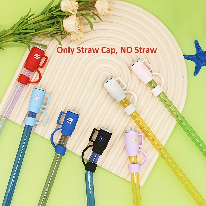 Cute Cartoon Love Flower Straw Cover, Reusable Dustproof Silicone Straw For  Straw, Cup Accessories - Temu