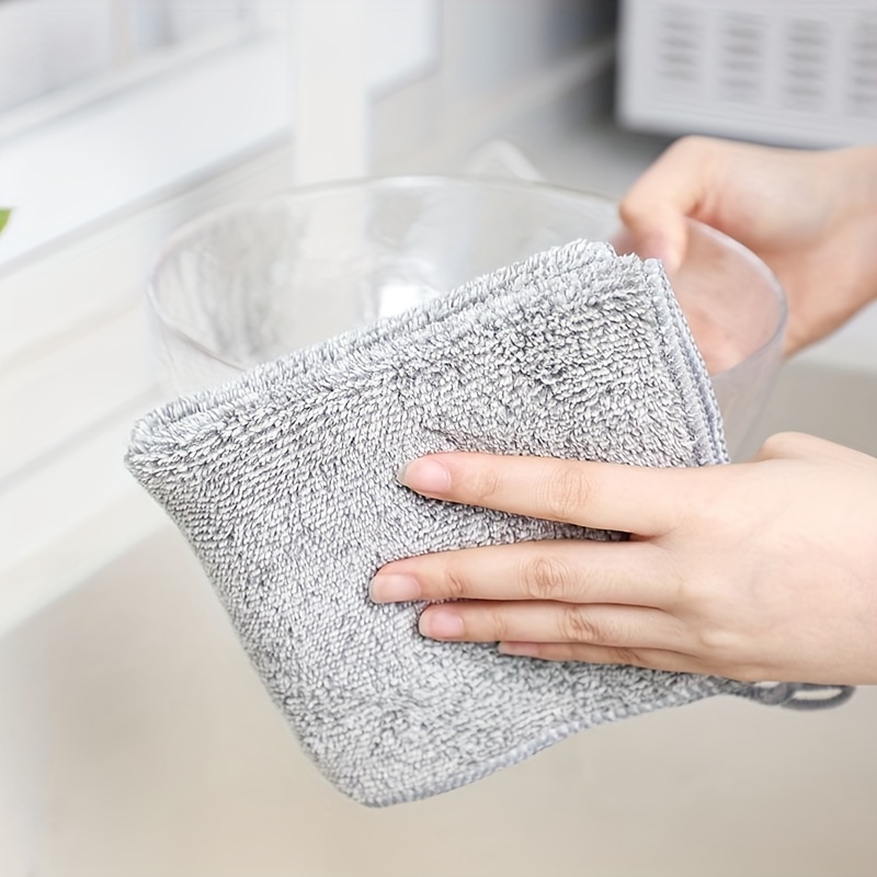 2pcs Microfiber Dishcloth Square Kitchen Washing Cleaning Towel Dish Cloth