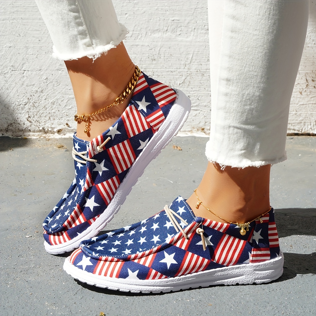 Zapatillas Deportivas Estampado Bandera Estados Unidos Mujer Temu