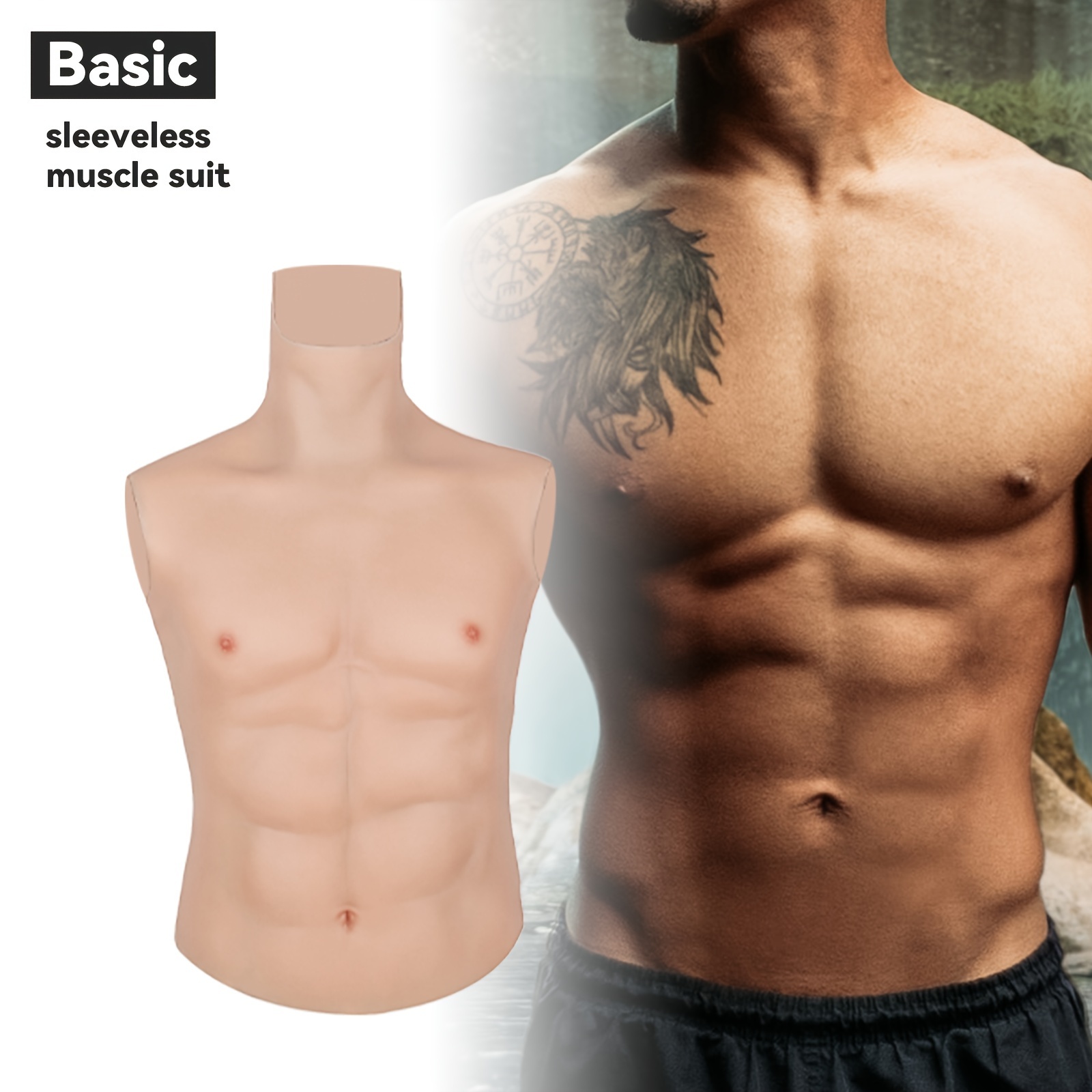 Realistic High Necked Silicone Chest Vest C/d Cup - Temu