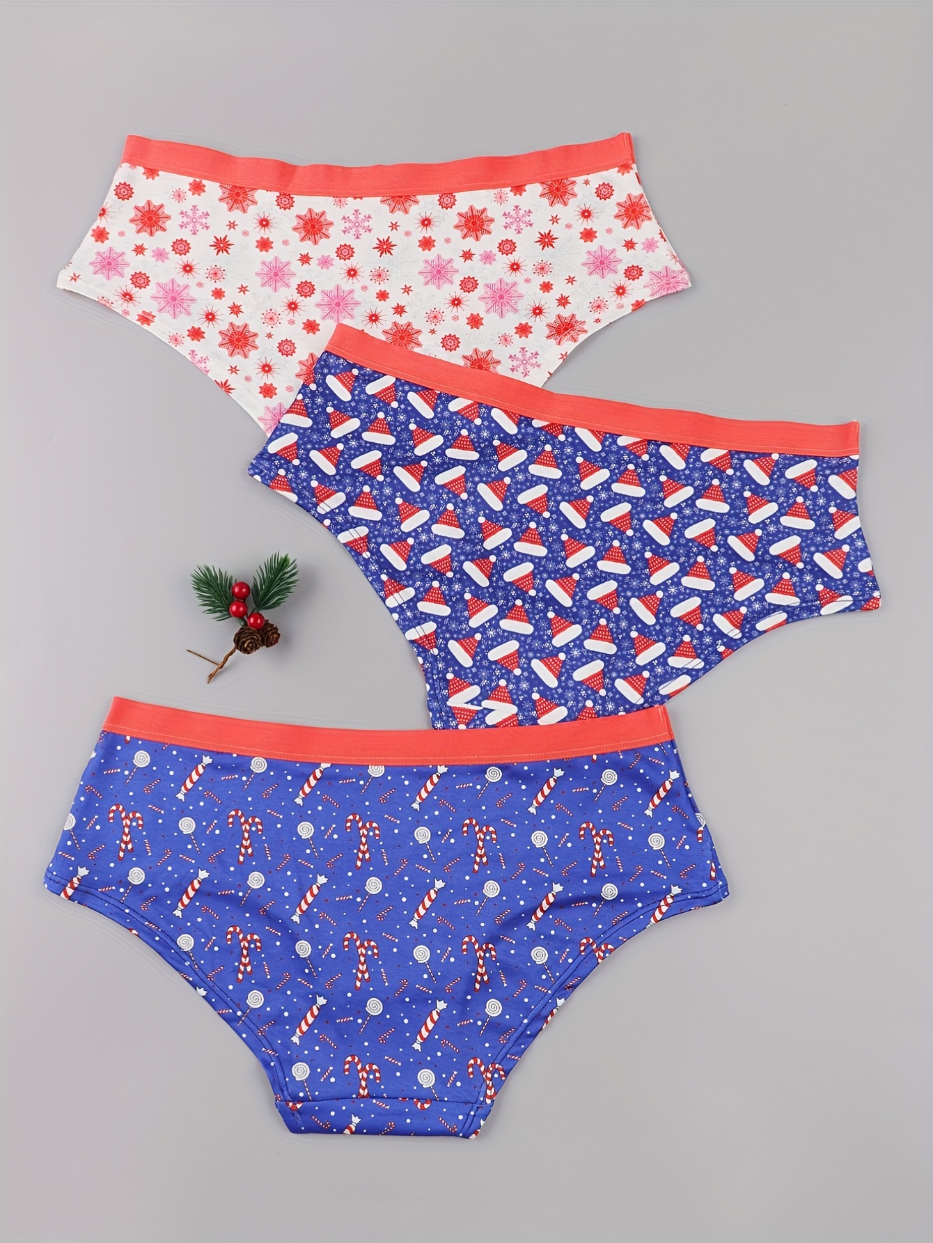INSPI Chic 3pcs Panty for Women Plus Size or Regular Set Ribbon Printe