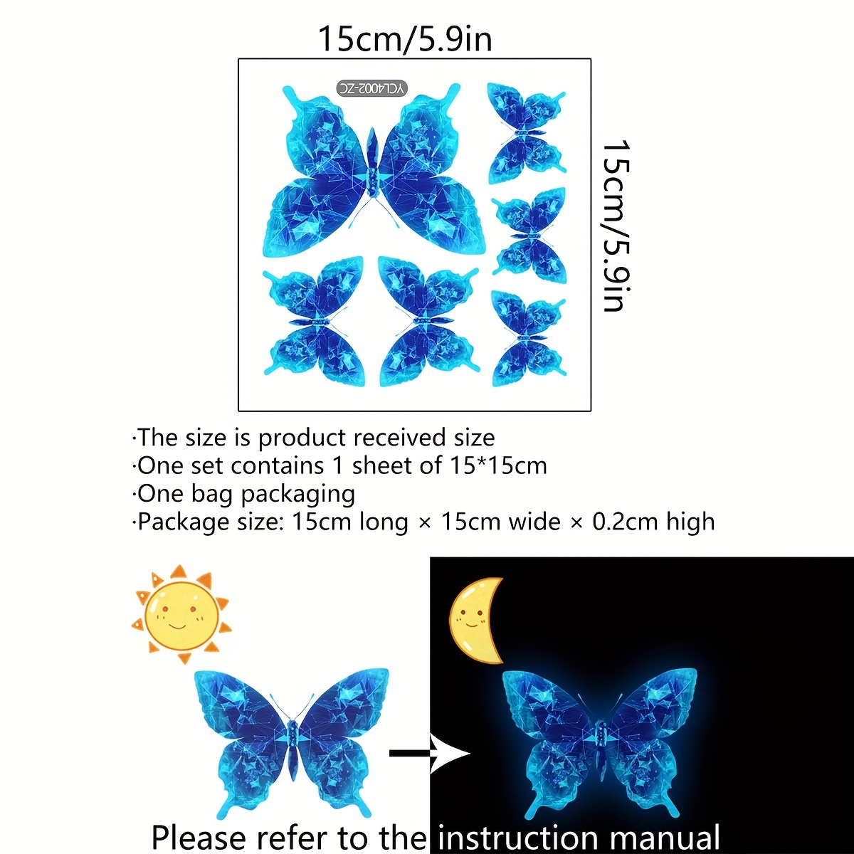 1 Juego Pegatinas Pared Mariposa Brillan En Oscuridad - Temu Mexico