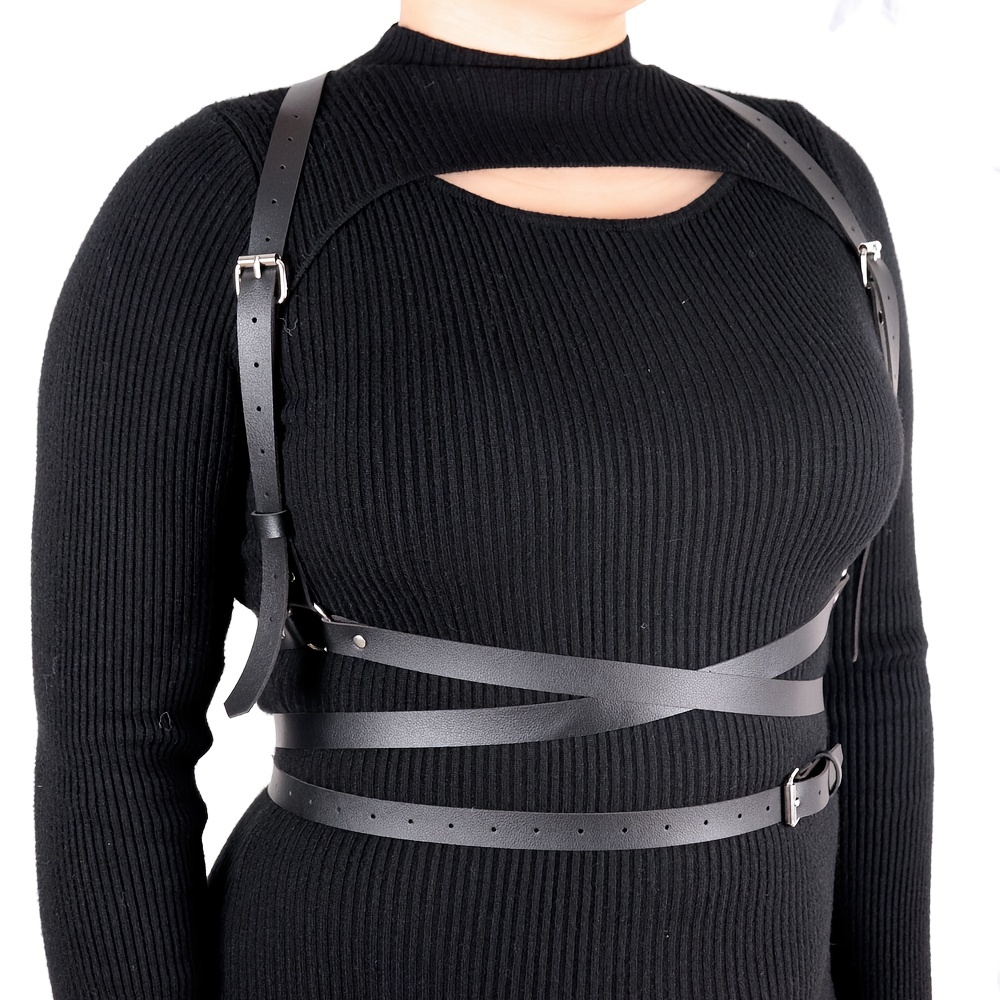 Women Pu Leather Harness Belt Clothes Corset Belt Adjustable