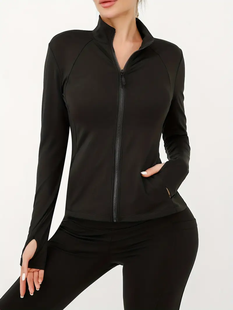 Women's Workout Yoga Jacket: Full Zip, Thumb Holes & Perfect For Running,  Hiking & More!