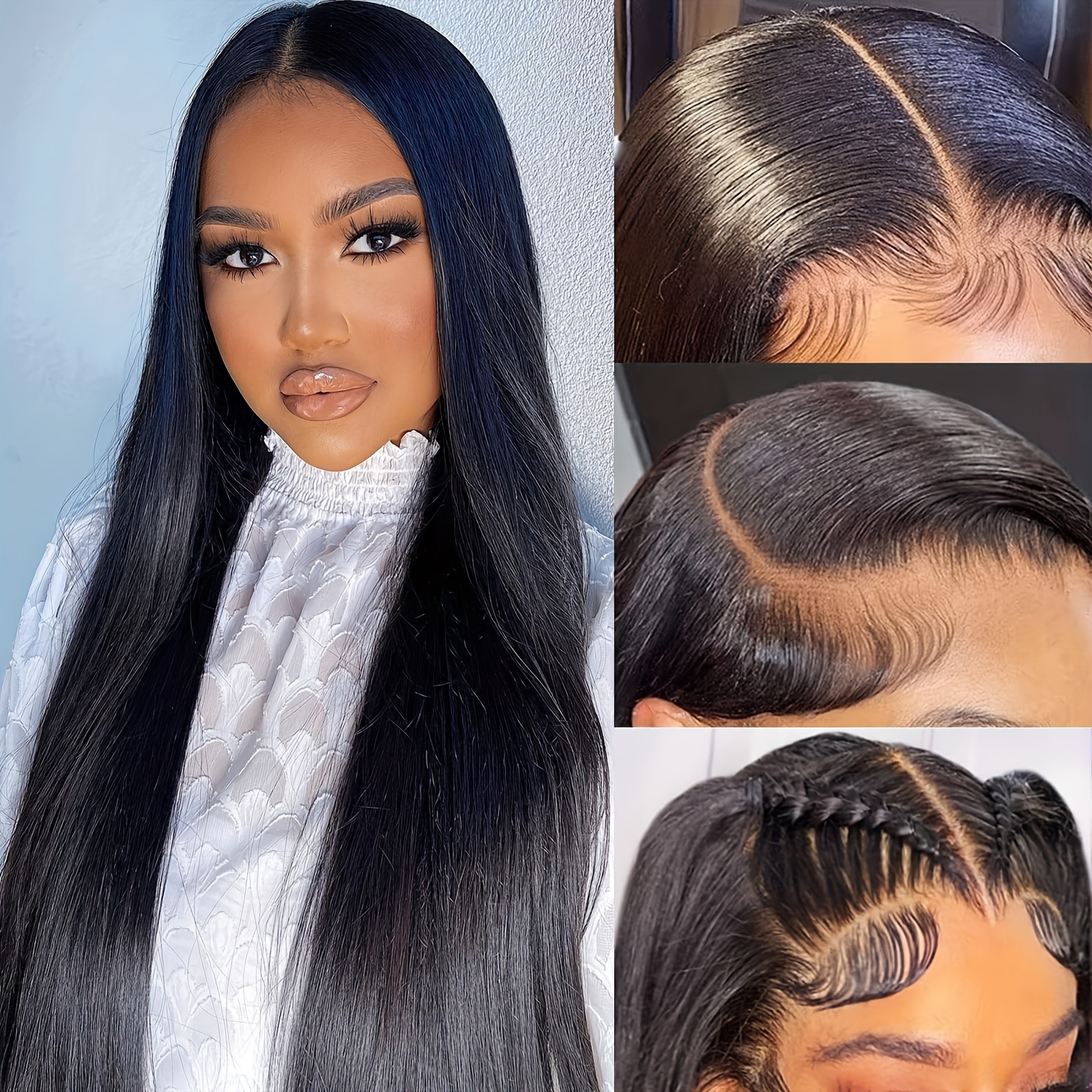 

Straight Human Hair Wigs Pre Plucked With Baby Hair 13x4 Hd Transparent Lace Front Wigs Glueless Brazilian Virgin Human Hair Lace Frontal Wig For Women Natural Hairline 150% Density