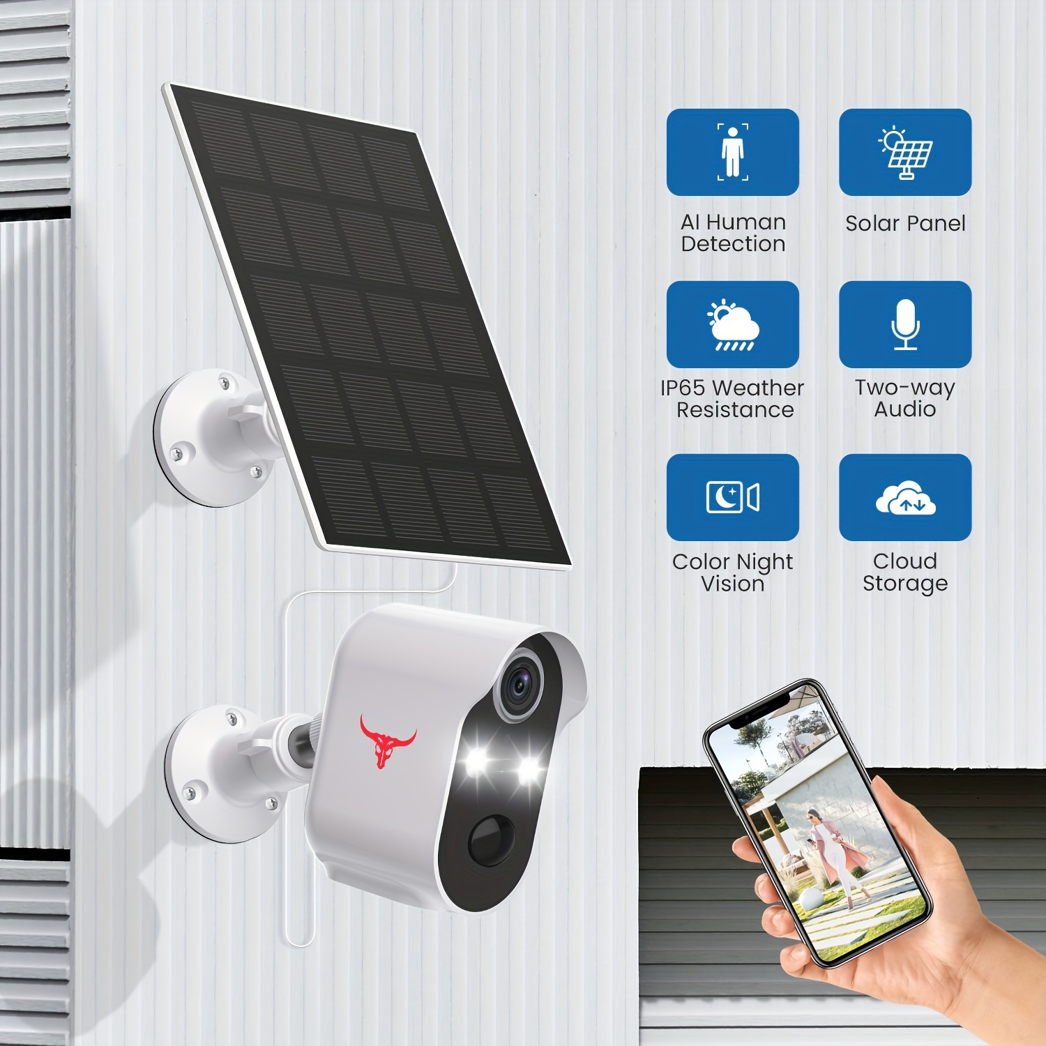 4G Camara De Seguridad Solar WiFi 360 Inalambrica Para Exterior Casa Con  Audio