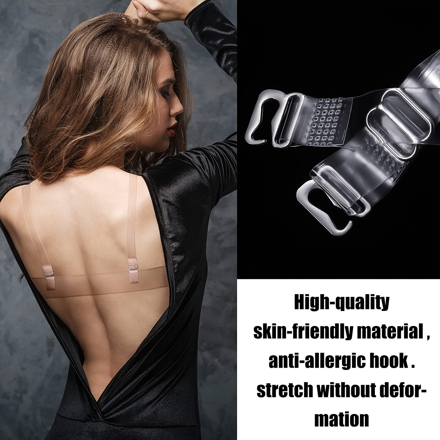 3683 Seamless Bra with Clear Back Strap and Adjustable Shoulder Straps -  Lindens Dancewear