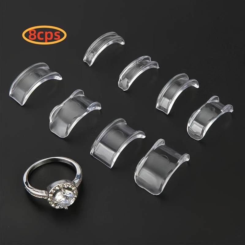  Anpro Ajustador de tamaño de anillo para anillos sueltos, juego  de 33 ajustadores de tamaño de anillo incluye 16 ajustadores de anillo  invisibles, 8 tensores de silicona en espiral, adhesivo invisible