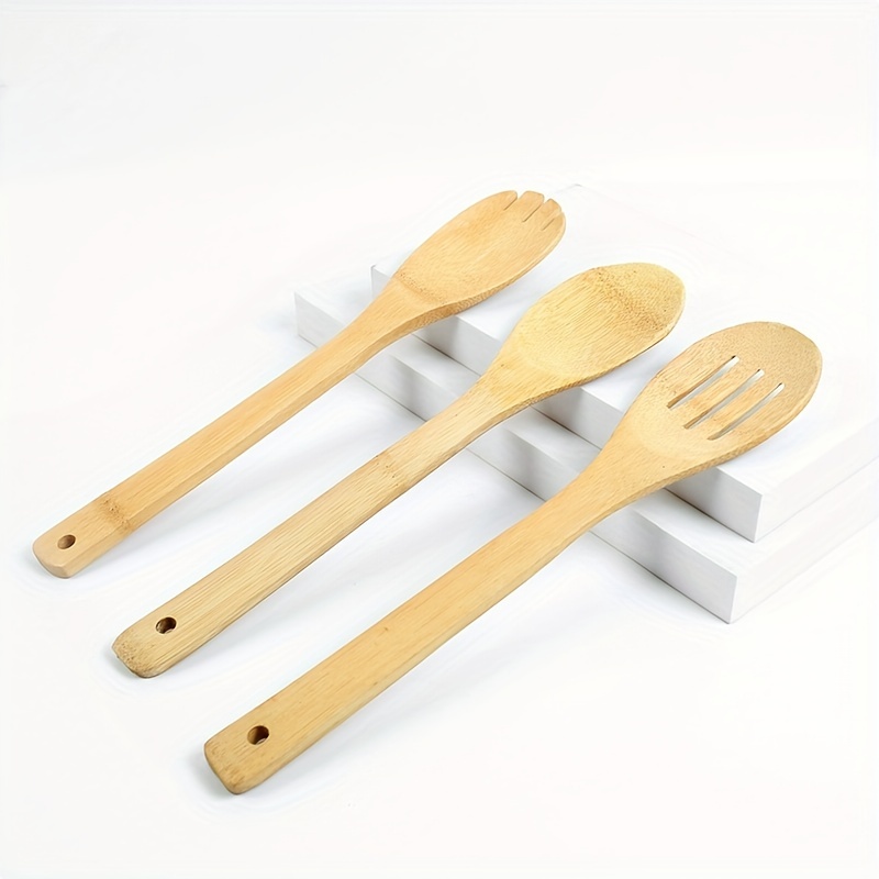 Bamboo Kitchen Utensils Set 8-Pack - Wooden Cooking Utensils for Nonstick  Cookware - Wooden Cooking Spoons, Spatulas