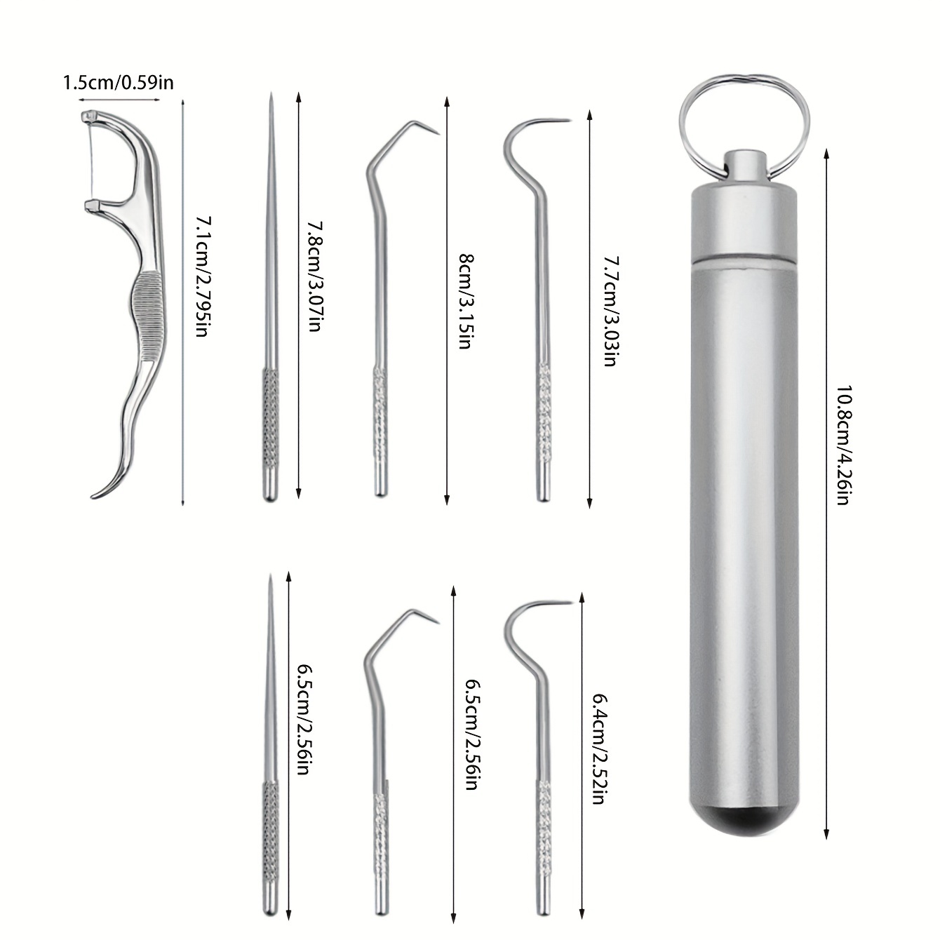 6 Pezzi 1 Set Set Stuzzicadenti Metallo Acciaio Inossidabile - Temu Italy