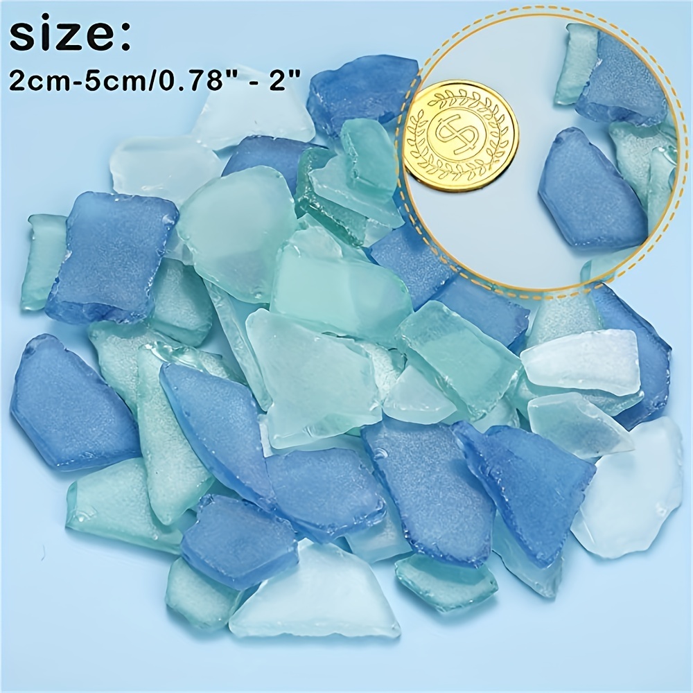 Tumbler Home Sea Glass for Crafts, Decor and Vase Filler. Frosted Beach  Glass in Bulk. 25oz Aqua & White Seaglass Pieces