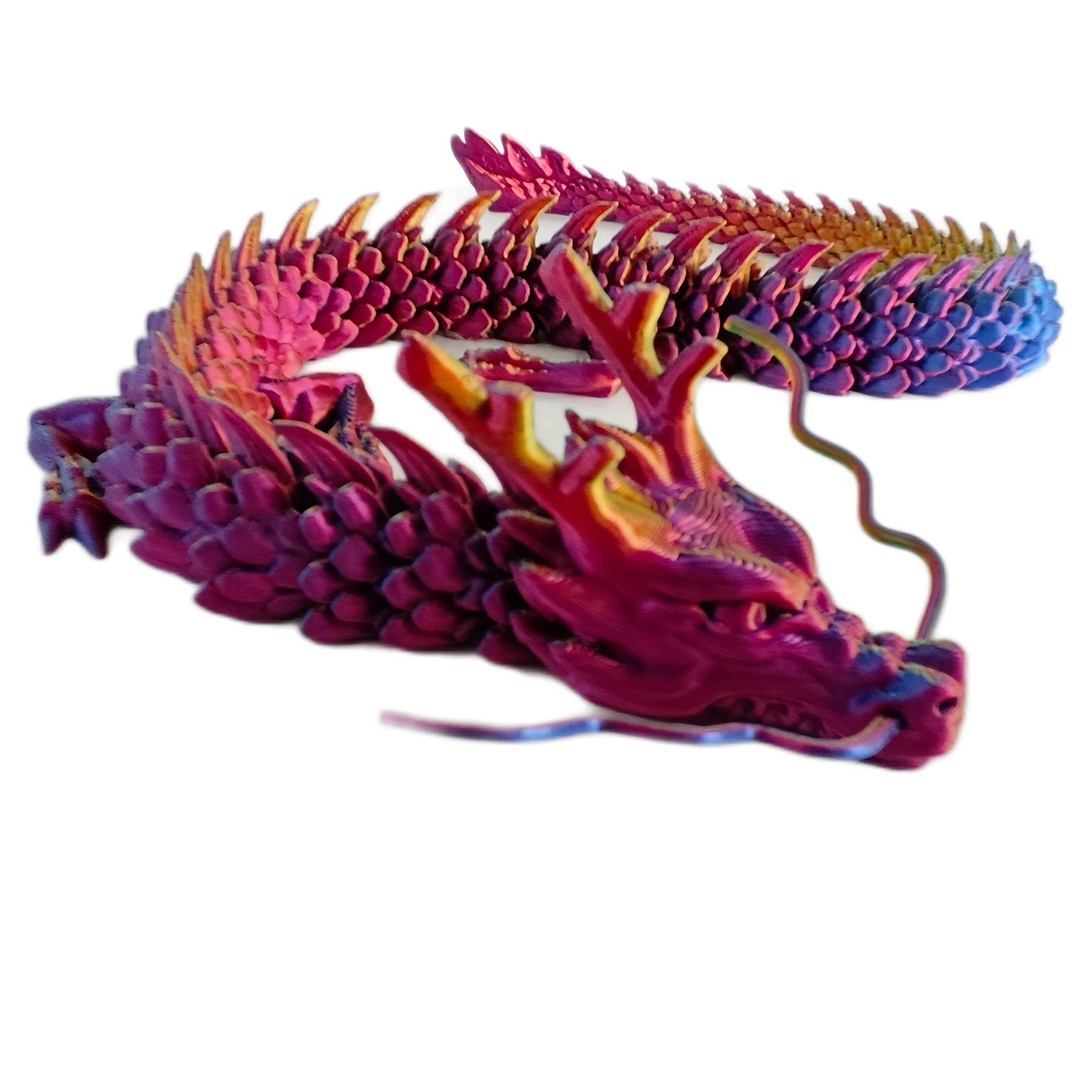 3D Printed Articulated Dragon, Rotatable and Posable Dragon Model
