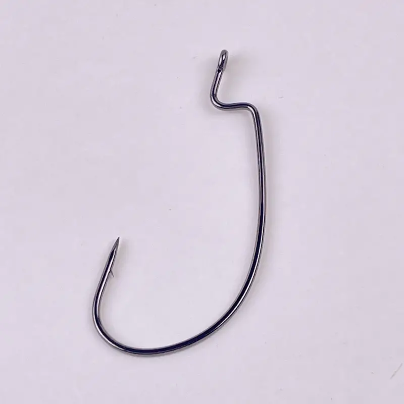 Size 1 10 Curved Shank Hook Soft Worm Texas Rig Barbed - Temu