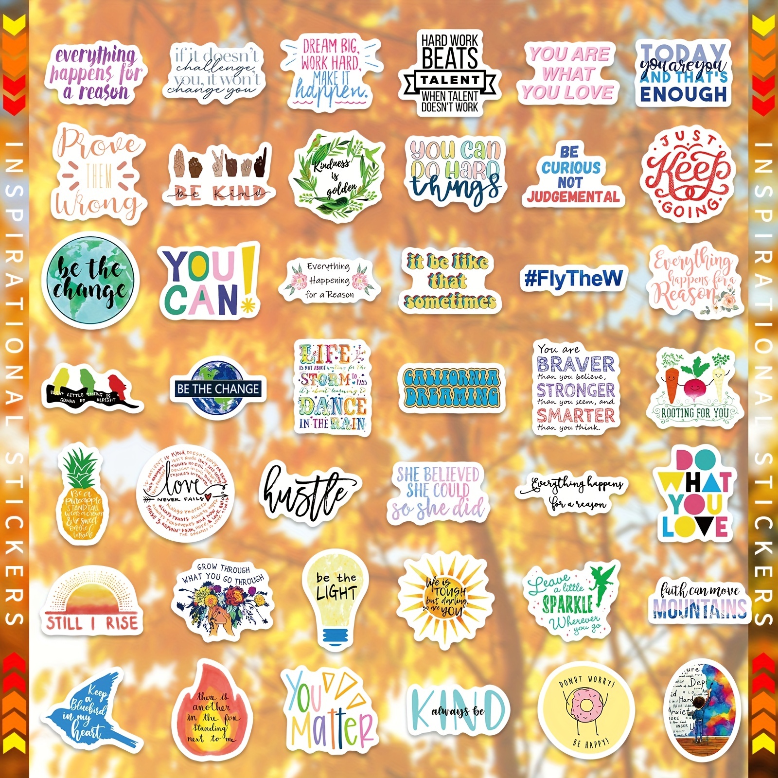 400Pcs Inspirational Words Stickers, Motivational Waterproof Vinyl Stickers  for Kids Teens Adults Teachers, Positive Quote Stickers for Water Bottles