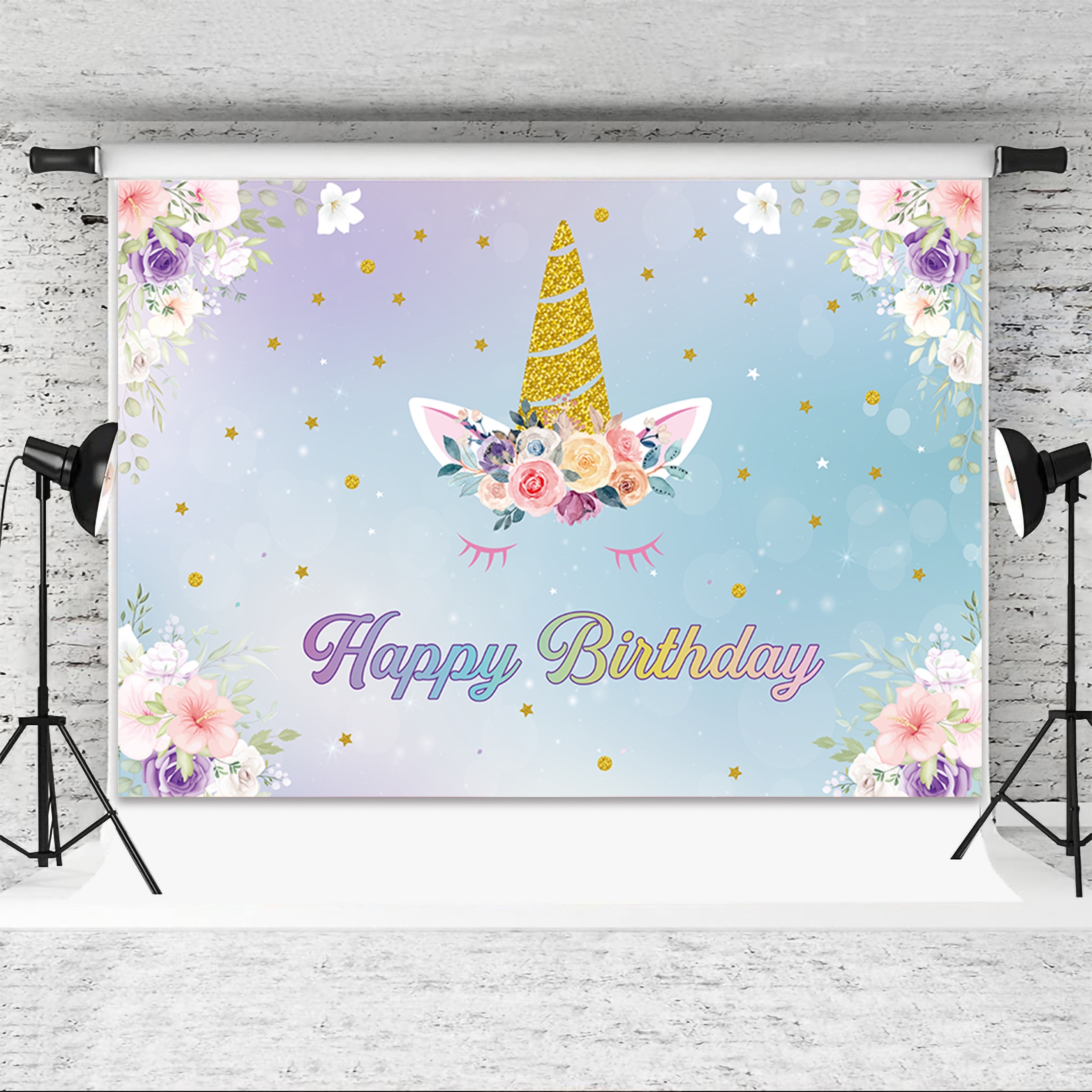 Gold Glitter Unicorn Birthday Party Decorations