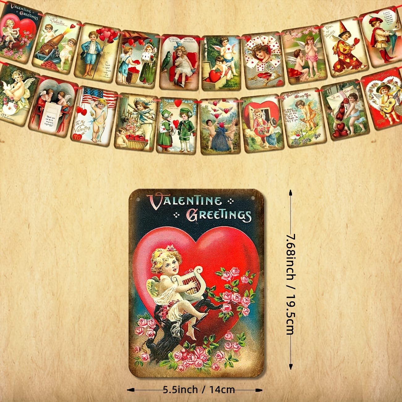 Valentines Day Decor Vintage Valentines Banner Traditional - Temu