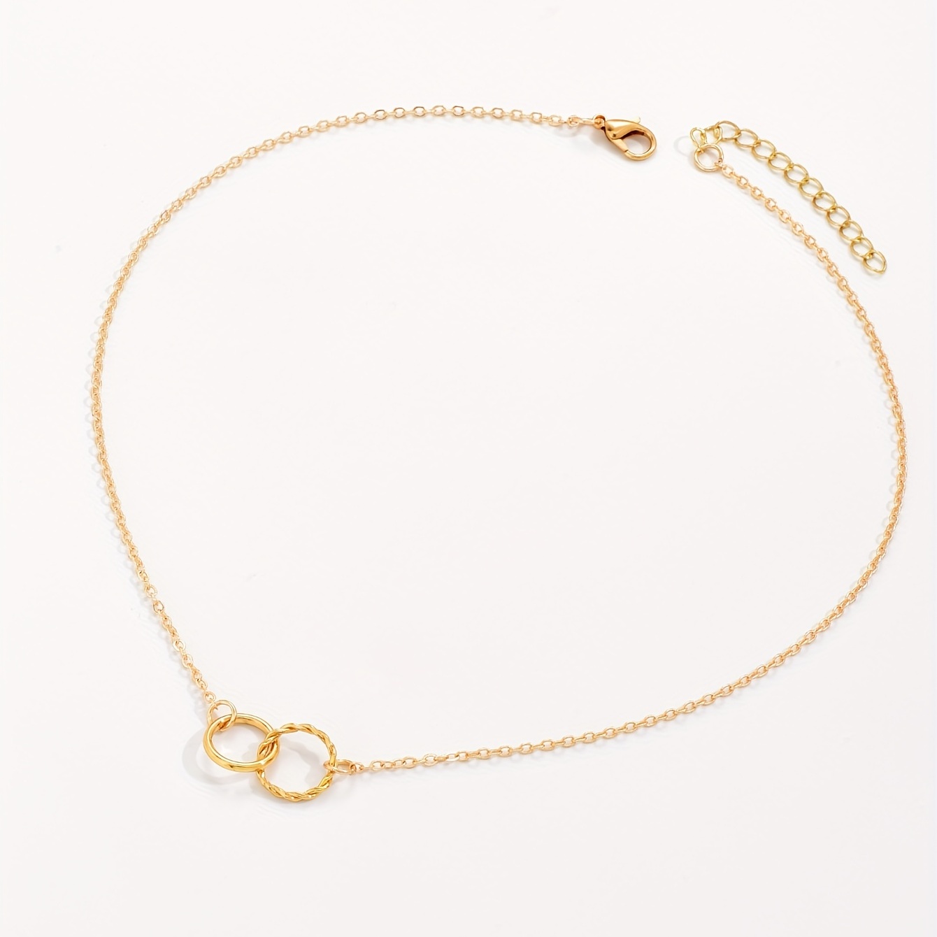 Women's Double Circle Collarbone Chain Necklace — Perfect for Dates