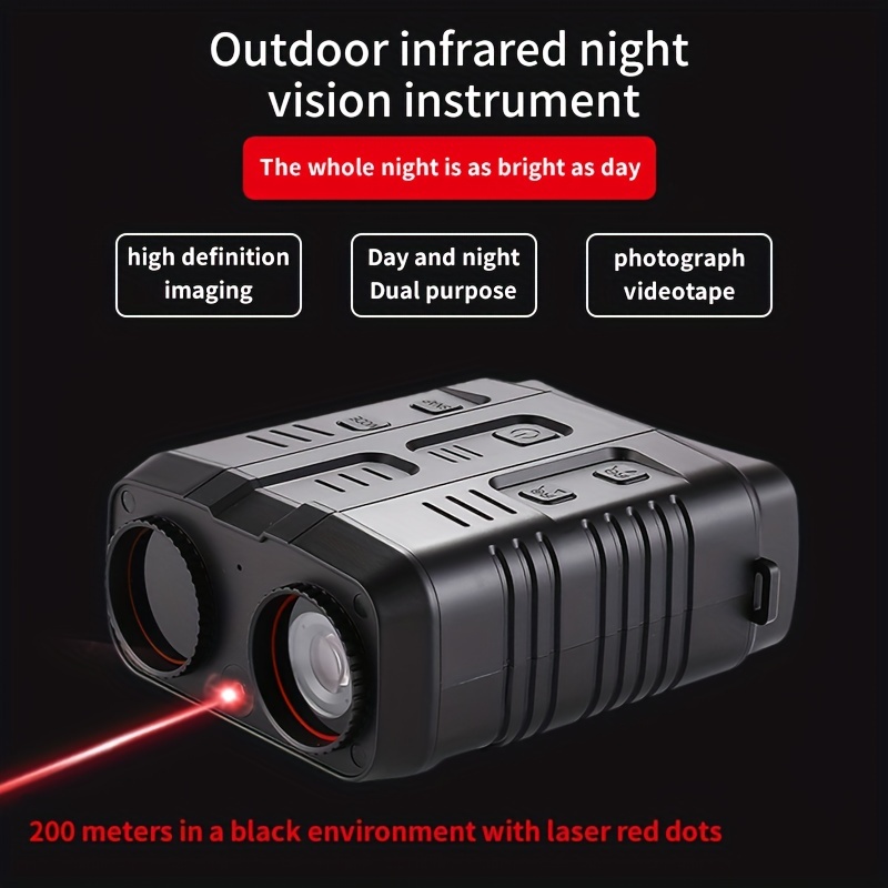 Gafas de visión nocturna, prismáticos de visión nocturna para oscuridad  total, visión nocturna infrarroja digital con pantalla de visión grande de  3