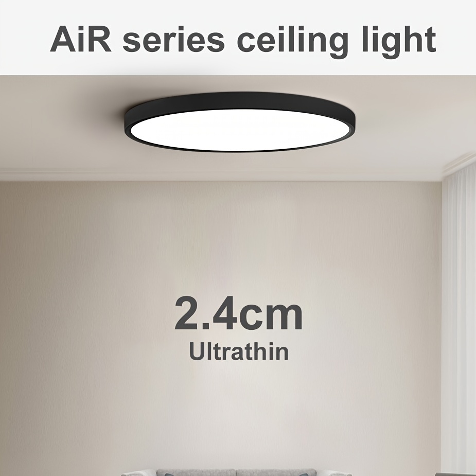 Airand Lámpara LED de techo empotrada de 12.8 pulgadas, 24 W, lámpara de  techo LED cuadrada blanca brillante, 5000 K, 2050 lm, luz diurna
