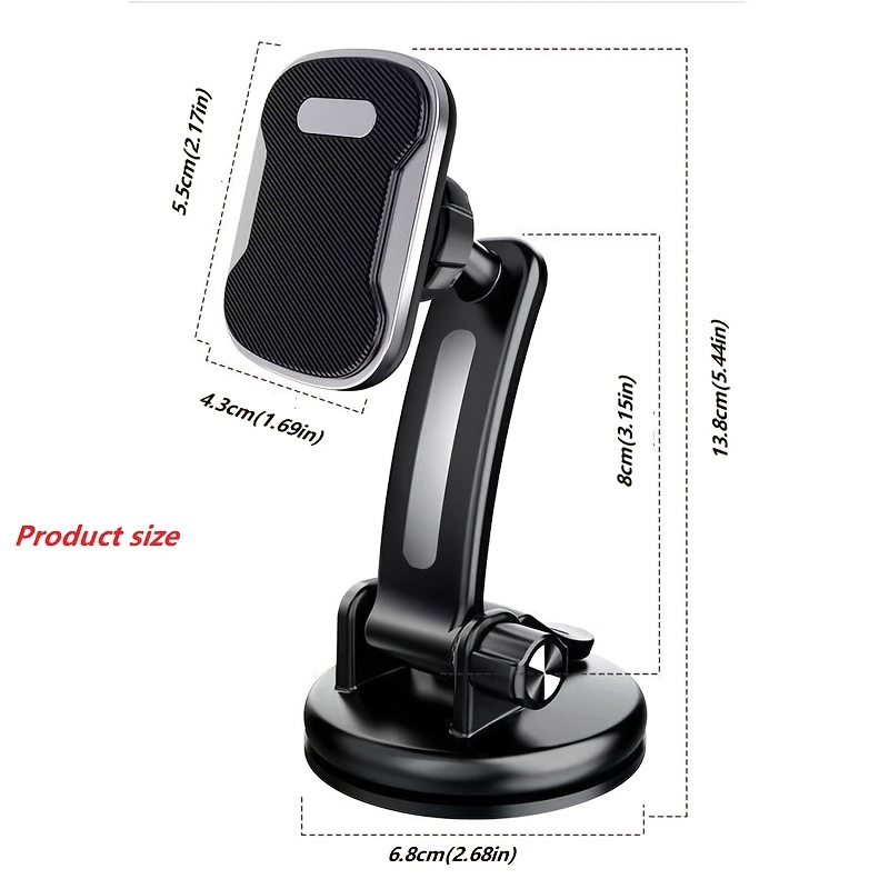 Kasmole 3 Pcs Auto-Magnet-Telefonhalterung, magnetischer Telefonständer  für,Armaturenbrett-Autohalterung - 360° drehbar, Freisprecheinrichtung