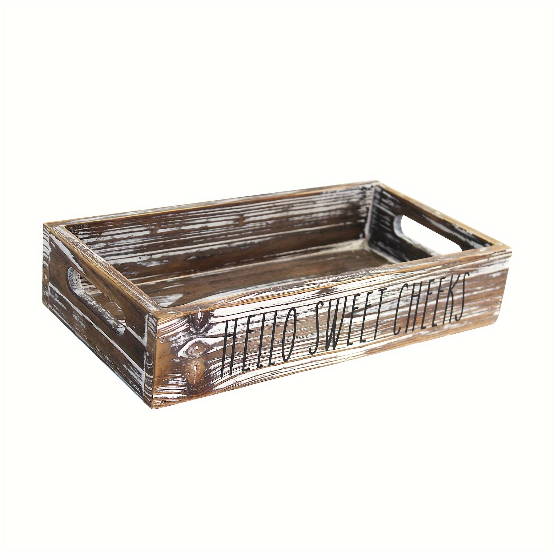Large Rustic Wooden Storage Box With Rope Handles Reclaimed