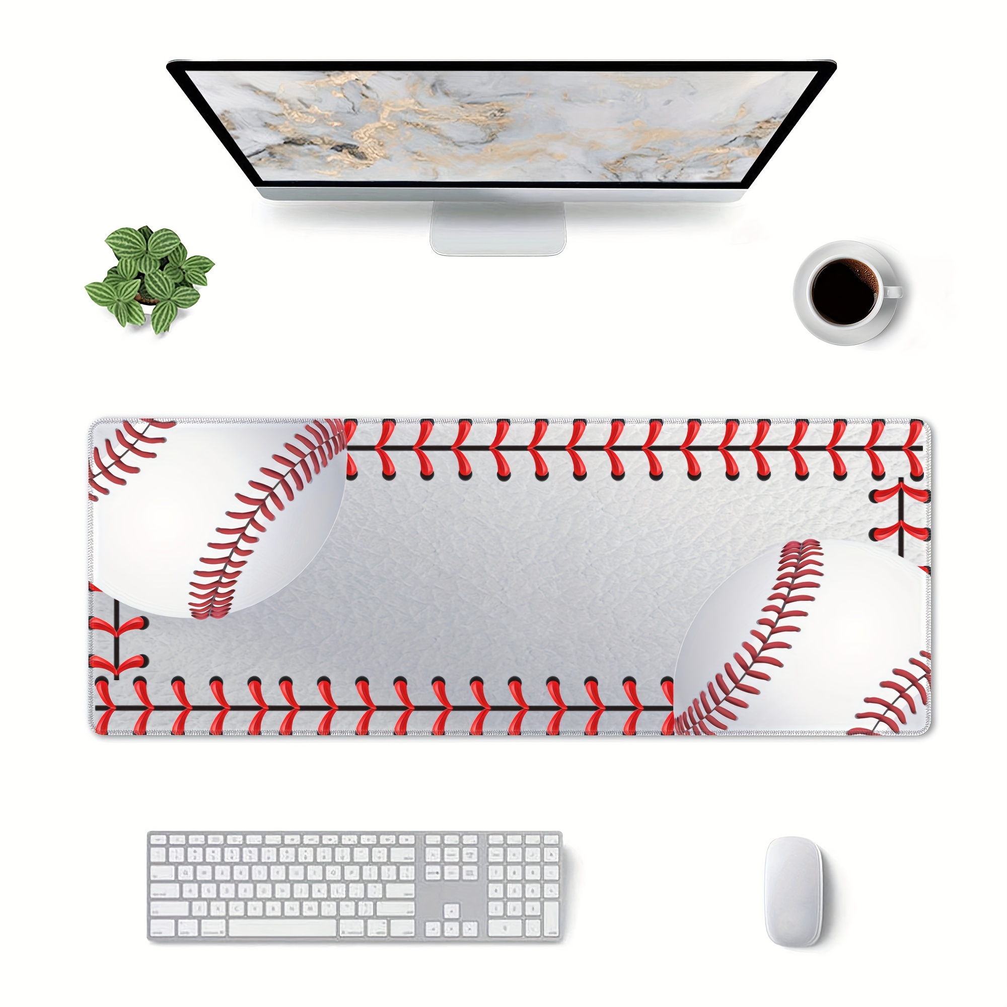 Tapis de bureau d'ordinateur MoKo - Grand tapis de souris de jeu étendu en  PU, tapis de souris antidérapant pour clavier, écriture de bureau étanche 