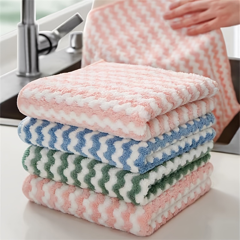 Coral Fleece Plate Cloth, Kitchen Towel, Kitchen Hand Wipe Towel Rag,  Kitchen Cleaning Supplies, Random Color - Temu