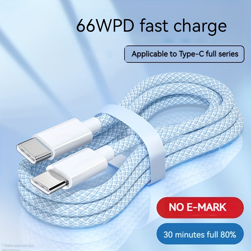 C06, Tipo C 2M, Cable USB de nailon para teléfono, Carga Rápida 3.0 2A