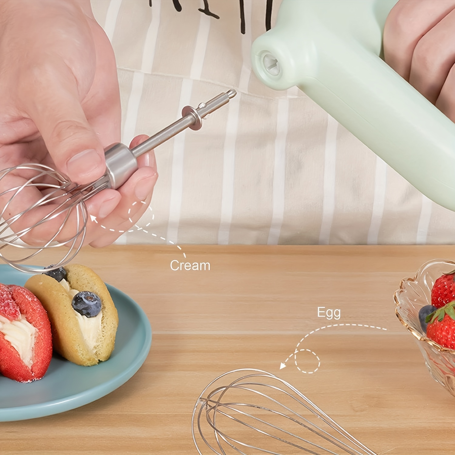 Electric Mixer Kitchen Handheld Mixer Cake Custard Food - Temu