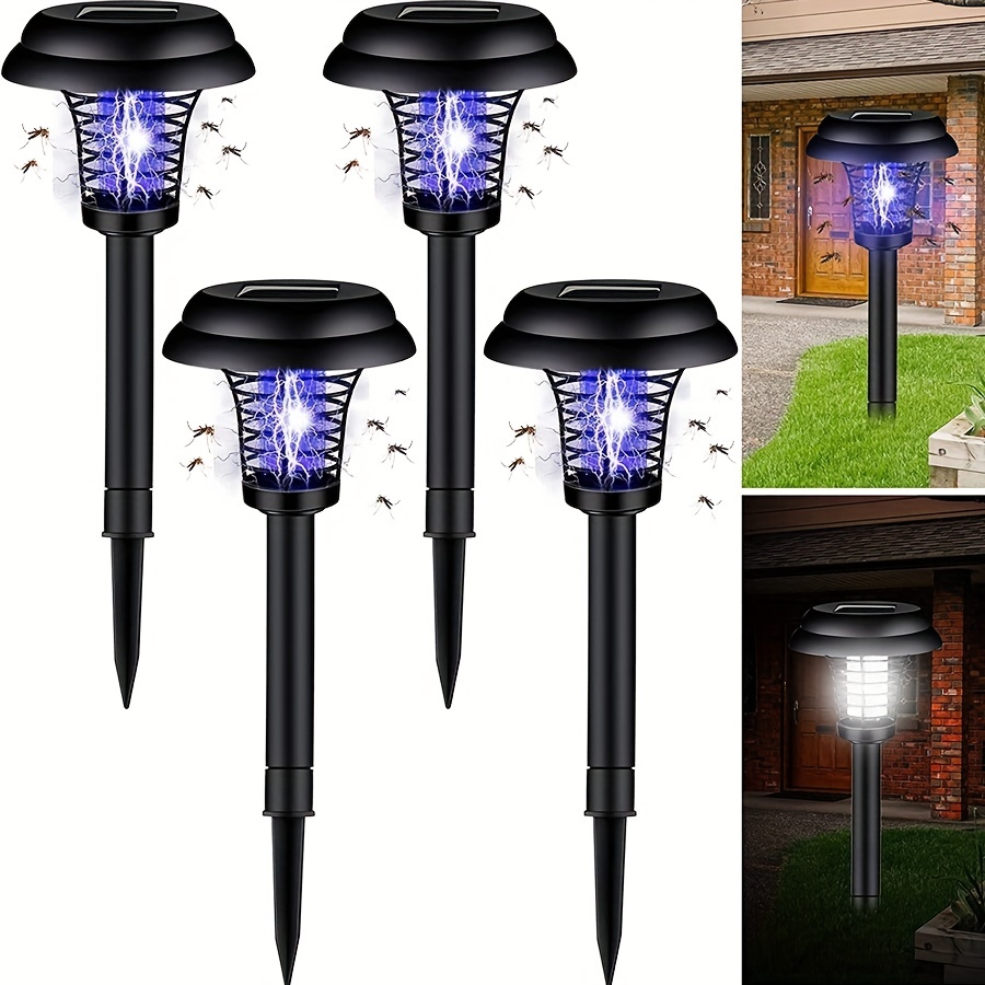 

1pc/2pcs 2 In 1 Bug Zapper Outdoor Waterproof Solar Mosquito Killer Uv Fly Zapper Ground Plug Light For Home Kitchen Patio Backyard Camping, Pest Control