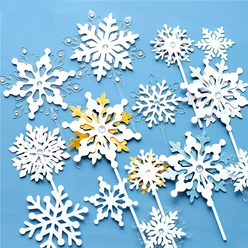 Multiple Colors Snowflake Shape Decor Topper Cake Decoration - Temu