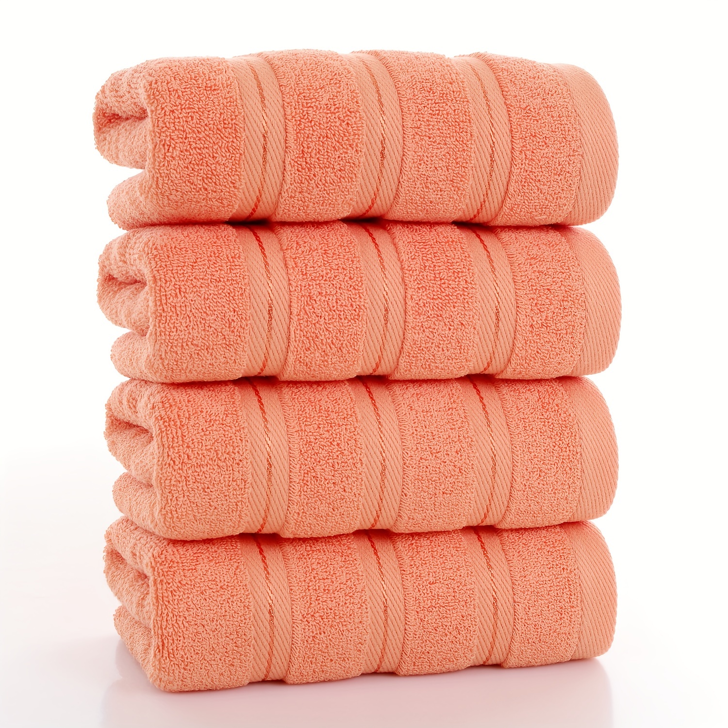 Juego de toallas de baño de 3 piezas, toallas de baño absorbentes de  algodón peinado, toallas de ducha suaves, toalla de mano para baño, color  naranja
