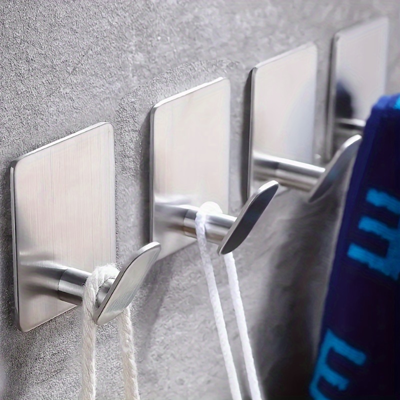 Wall Mounted Self Adhesive Hook Stainless Steel Towel Coat - Temu Canada