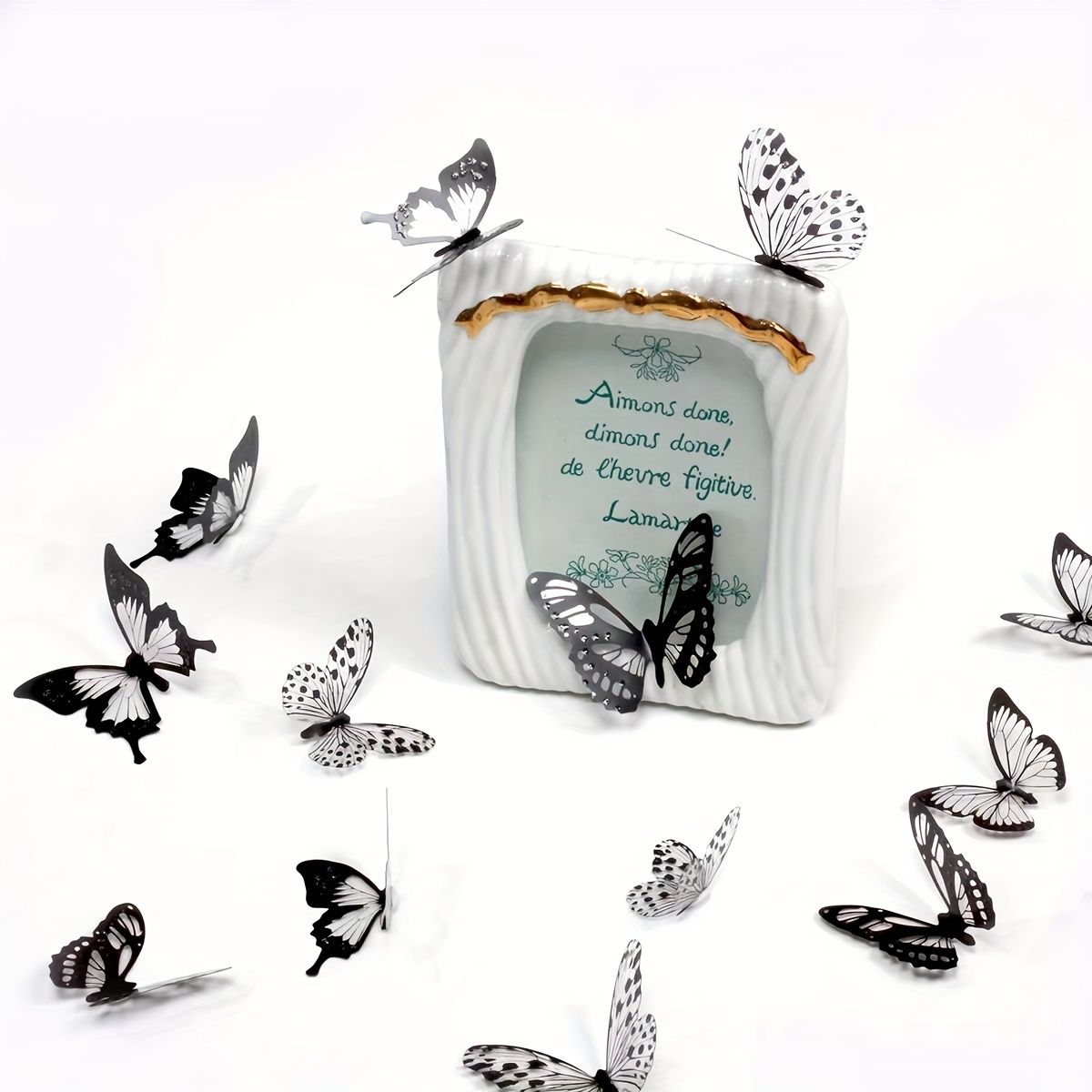 Pvc Three dimensional Simulation Black And White Butterfly - Temu Australia