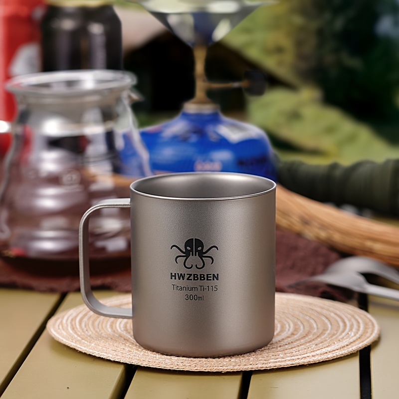 Cooknescape 450ml Titanium Cup Pot With Lid Camping Coffee - Temu