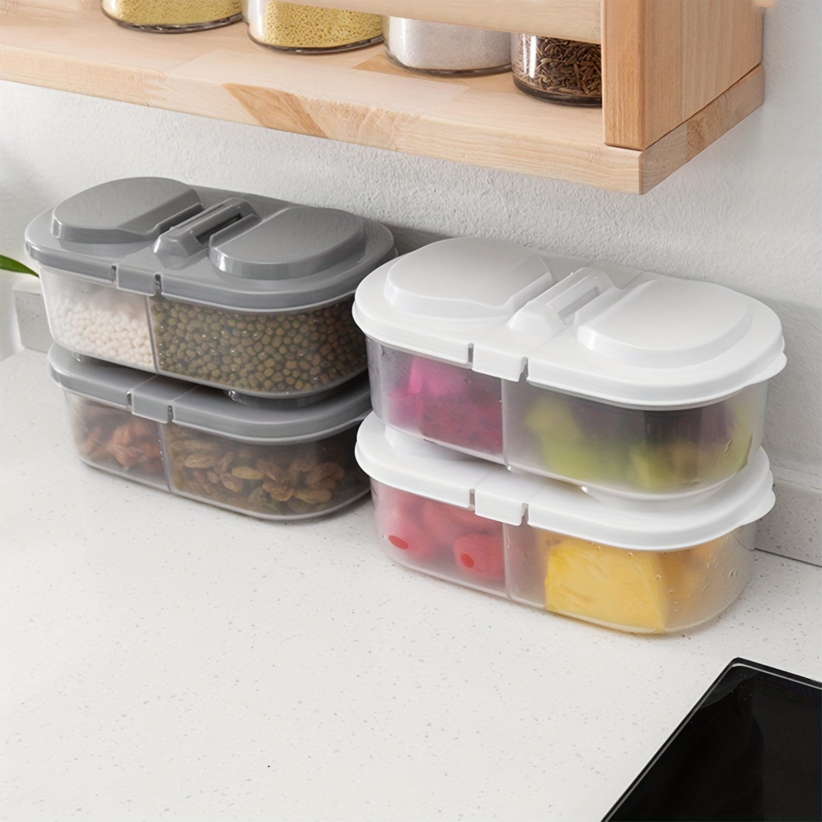 1pc Food Organizer, Food Storage Box With Compartments, Refrigerator  Fresh-keeping Box, Kitchen Gadget