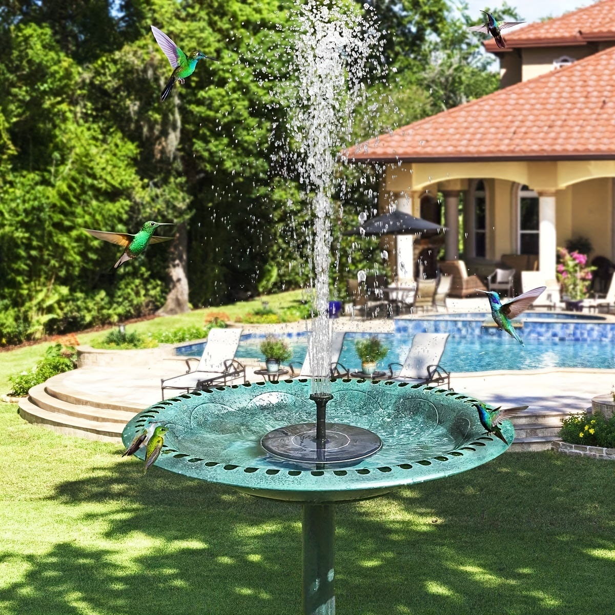 Fontaine solaire à ventouses pour la maison, le jardin, la piscine