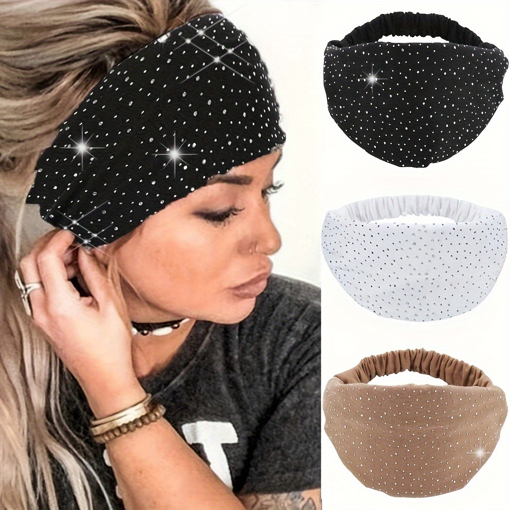 Style Baroque Femmes Bandeaux Mode Strass Sport Cheveux Outils