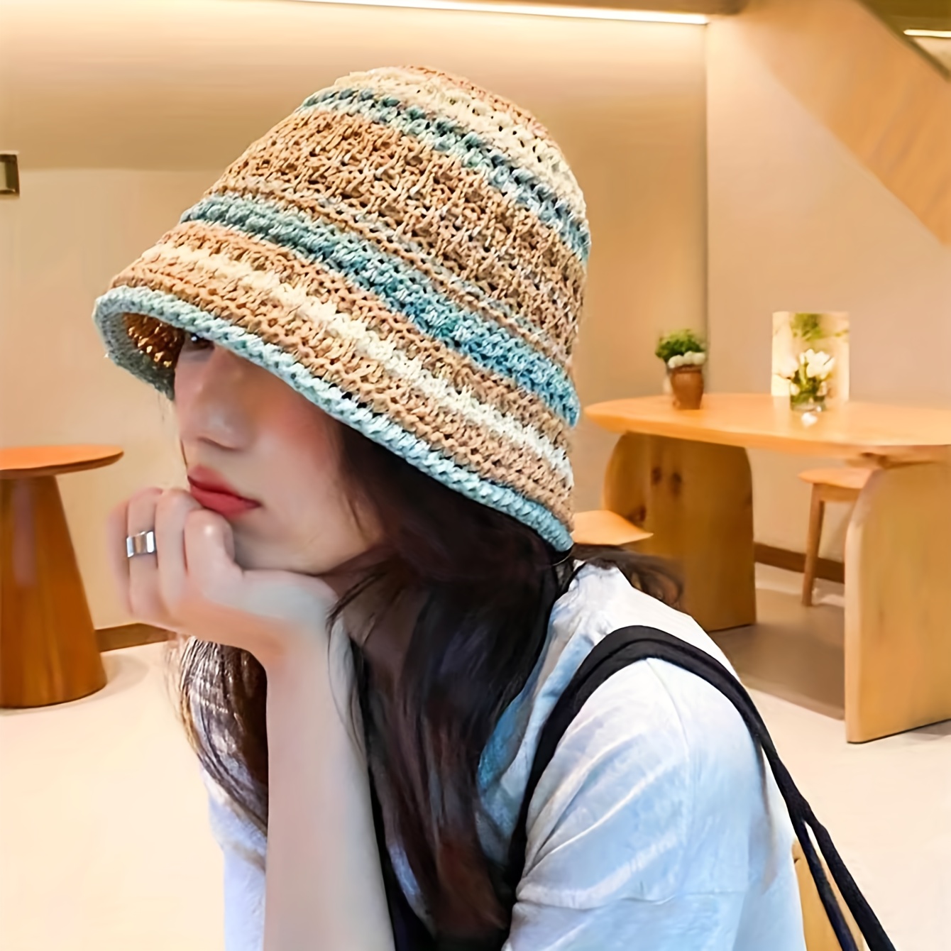 Hollow Out Crochet Bucket Hat Lightweight Breathable Casual Basin Hat Summer Outdoor Travel Beach Sun Hats for Women,SUN/UV Protection,Temu