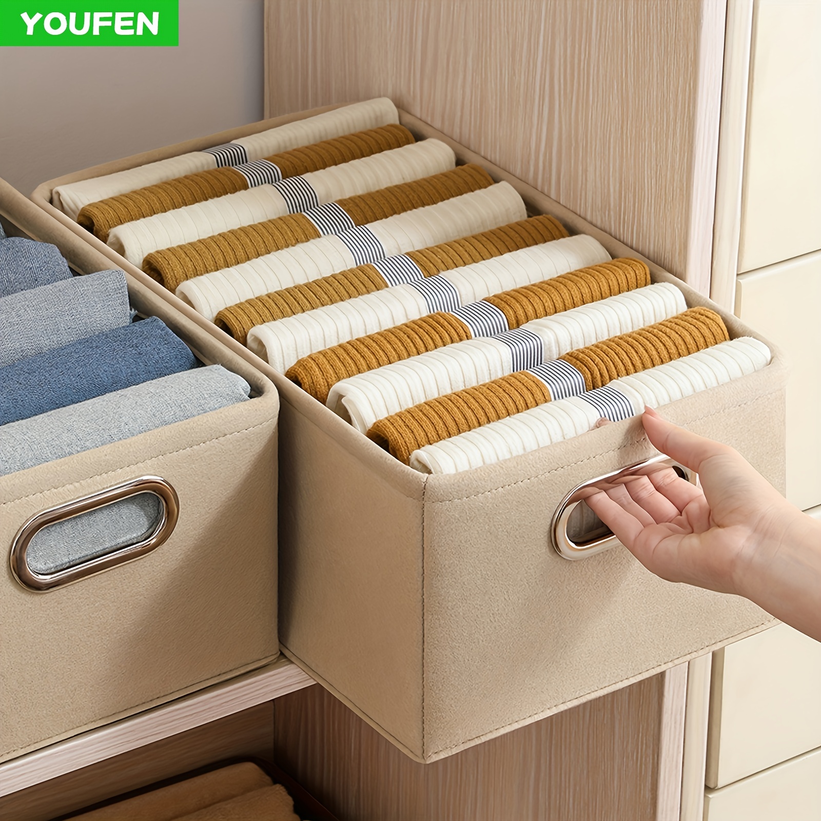 Felt Storage Basket Folded Closet Storage Box Large - Temu