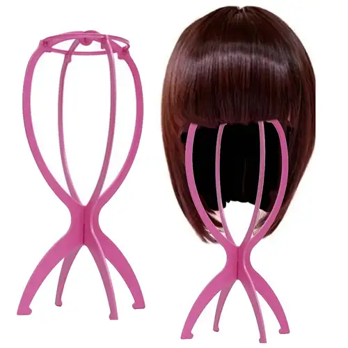 Wig Stand 2 Pack Wig head Stand Wig head ,2 PCS Wig Stand for 14.2 Inch  wigs Portable Wig Holder Hat Display Portable Travel Wig Holder Stands for