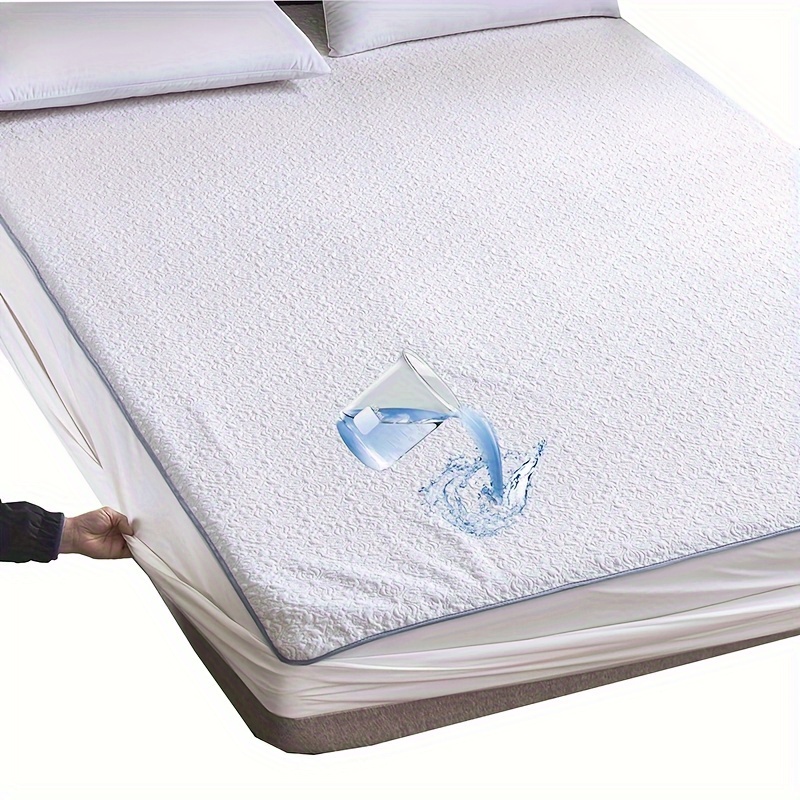 L7HWDP Protector de colchón, impermeable y transpirable con bandas de  anclaje de algodón, protector de colchón de vinilo, calidad de hotel (Queen)