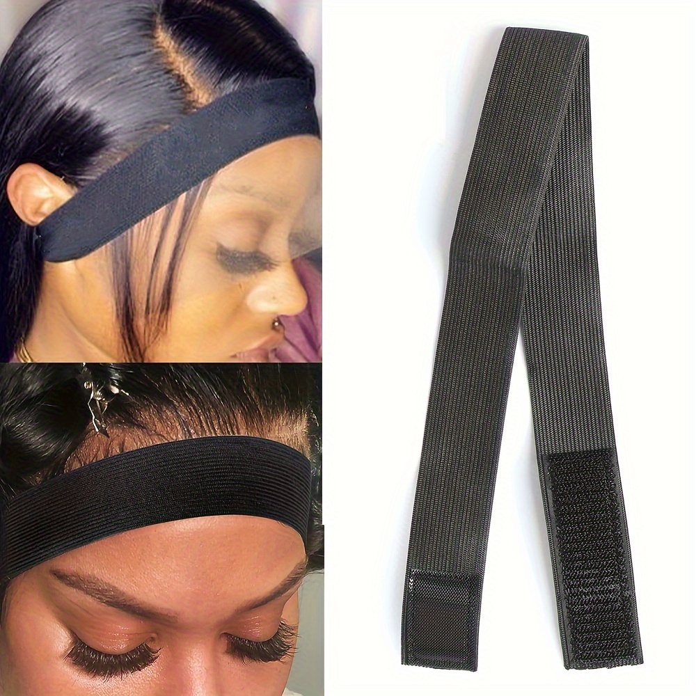 2pcs Elastic Bands With Magic Buckle For Lace Wig Headband Adjustable  Elastic Lace Melting Band For Wig Edges Elastic Headband For Closure And  Frontal Wigs Lay Down Wig Install Accessories - 