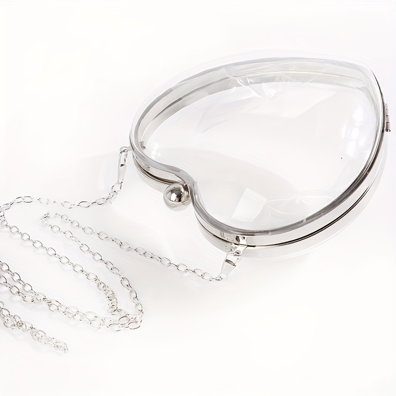 Clear Heart Locket Stadium Clutch/Crossbody