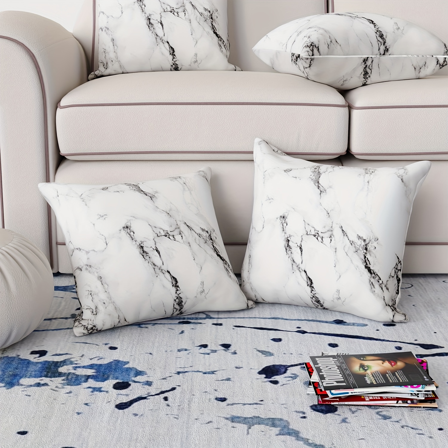 Marble discount pillow covers