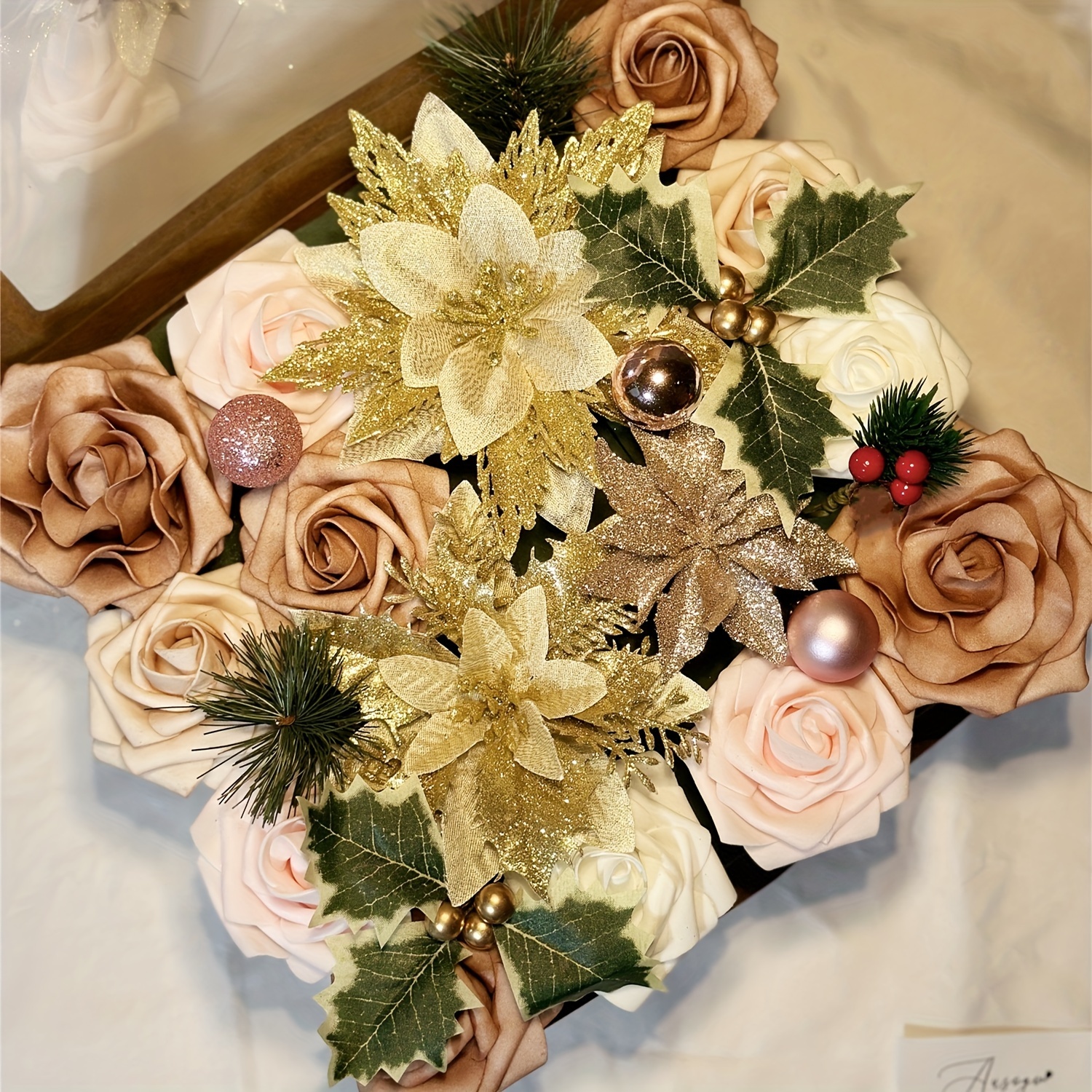 Rose Gold Flowers - Temu